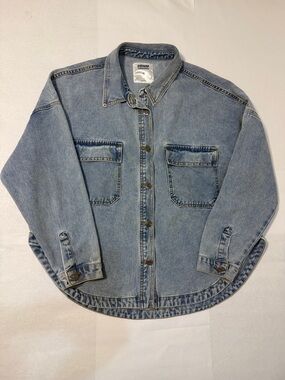 Denim Button-Up Jean Jacket - Light Blue SizeXL Trending